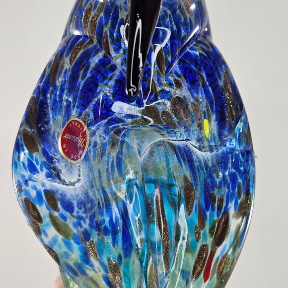 Formia Vetri Di Murano Italy Bird Blue Green Glass Figurine 58/500 REPAIRED - Picture 8 of 14